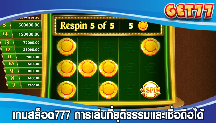 เกมสล็อต777 การเล่นที่ยุติธรรมและเชื่อถือได้